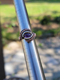 Amethyst Wire Wrapped Ring Copper with Sterling Silver Accents Size 5