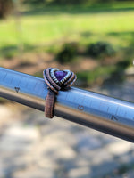 Amethyst Wire Wrapped Ring Copper with Sterling Silver Accents Size 5