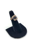 Size 5.25 Black Obsidian Copper and Sterling Silver Ring