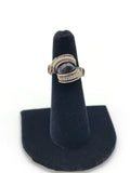 Size 5.25 Black Obsidian Copper and Sterling Silver Ring