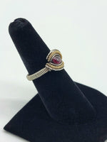 Size 6.5 Garnet in Sterling and Goldfill Ring