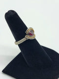 Size 6.5 Garnet in Sterling and Goldfill Ring