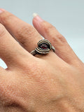 Size 6.5 Garnet in Sterling and Goldfill Ring