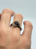 Size 6.5 Garnet in Sterling and Goldfill Ring