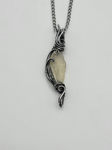 Libyan Desert Glass Wire Wrapped in Sterling Silver