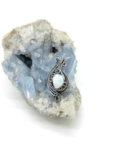 Cantera Opal Wire Wrapped In Sterling Silver