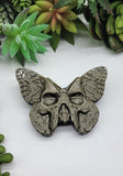 Gold Sheen Obsidian Death Moth Butterfly Skull Carving A