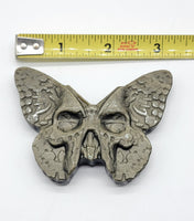 Gold Sheen Obsidian Death Moth Butterfly Skull Carving A