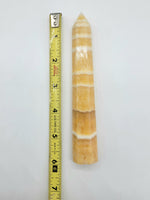 Banded Orange and White Calcite Tower Wand C