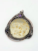 Quartz Selenite Gold Flake Amethyst Copper Wire Wrap