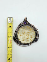 Quartz Selenite Gold Flake Amethyst Copper Wire Wrap