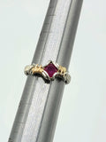 Size 5 Ruby in Sterling Argentium 14/20 Goldfill Wire Wrapped Ring