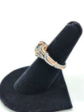 Size 6.5 Moldavite Sterling Argentium Rose Goldfill Wire Wrapped Ring