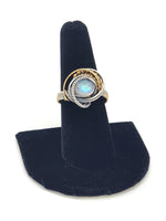 Size 7.25 Moonstone Sterling Argentium Goldfill Wire Wrapped Ring