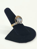 Size 7.25 Moonstone Sterling Argentium Goldfill Wire Wrapped Ring