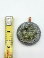 Moldavite Orgonite Pendant Necklace Heart Chakra  A