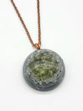 Moldavite Orgonite Pendant Necklace Heart Chakra  A