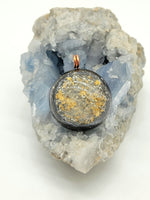 Quartz and Selenite Orgonite Pendant Necklace  A