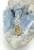 Citrine Wire Wrapped Necklace In Sterling Silver