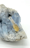 Citrine Wire Wrapped Necklace In Sterling Silver