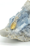 Citrine Wire Wrapped Necklace In Sterling Silver