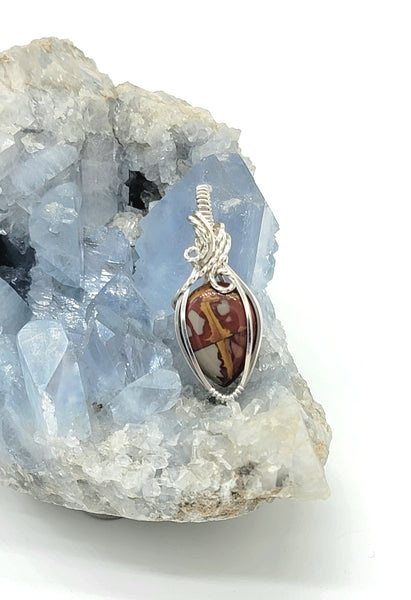 Noreena Jasper Wire Wrapped In Sterling Silver Necklace