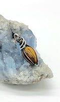 Tiger's Eye In Copper And Sterling Wire Wrapped Necklace