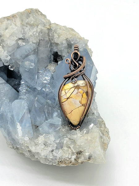 Landscape Jasper In Copper Wire Wrapped Necklace