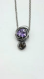 Amethyst and Smoky Quartz Wire Wrapped Sterling and Argentium Silvers