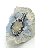 7 gram Libyan Desert Glass and Amethyst in Sterling and Argentium Silvers Wire Wrapped