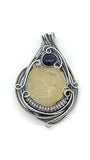 7 gram Libyan Desert Glass and Amethyst in Sterling and Argentium Silvers Wire Wrapped