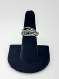 Size 6.5 Black Spinel Sterling and Argentium Silvers Wire Wrapped Ring