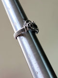 Size 6.5 Black Spinel Sterling and Argentium Silvers Wire Wrapped Ring