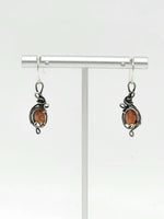 Sunstone Wire Wrapped Earrings Sterling Silver