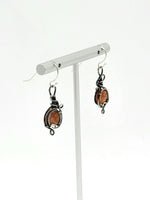 Sunstone Wire Wrapped Earrings Sterling Silver