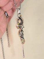 Opal Peridot Citrine Dab Tool Necklace Sterling Argentium and Rose Goldfill