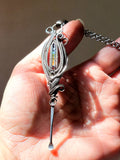 Chakra Dab Dabber Tool Sterling And Argentium Silvers Wire Wrapped Pendant Necklace