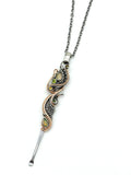 Opal Peridot Citrine Dab Tool Necklace Sterling Argentium and Rose Goldfill