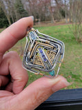 Iolite Neon Blue Apatite Aquamarine Symmetrical Tech Pendant