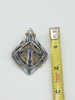 Iolite Neon Blue Apatite Aquamarine Symmetrical Tech Pendant