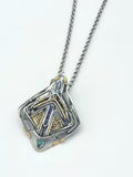 Iolite Neon Blue Apatite Aquamarine Symmetrical Tech Pendant