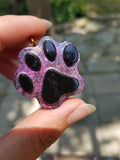 Orgone Pendant Dog Paw Pink Holographic