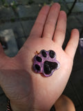 Orgone Pendant Dog Paw Pink Holographic